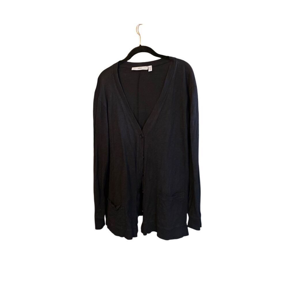 Wilt women’s black 100% cotton button, front cardigan, sweater size large